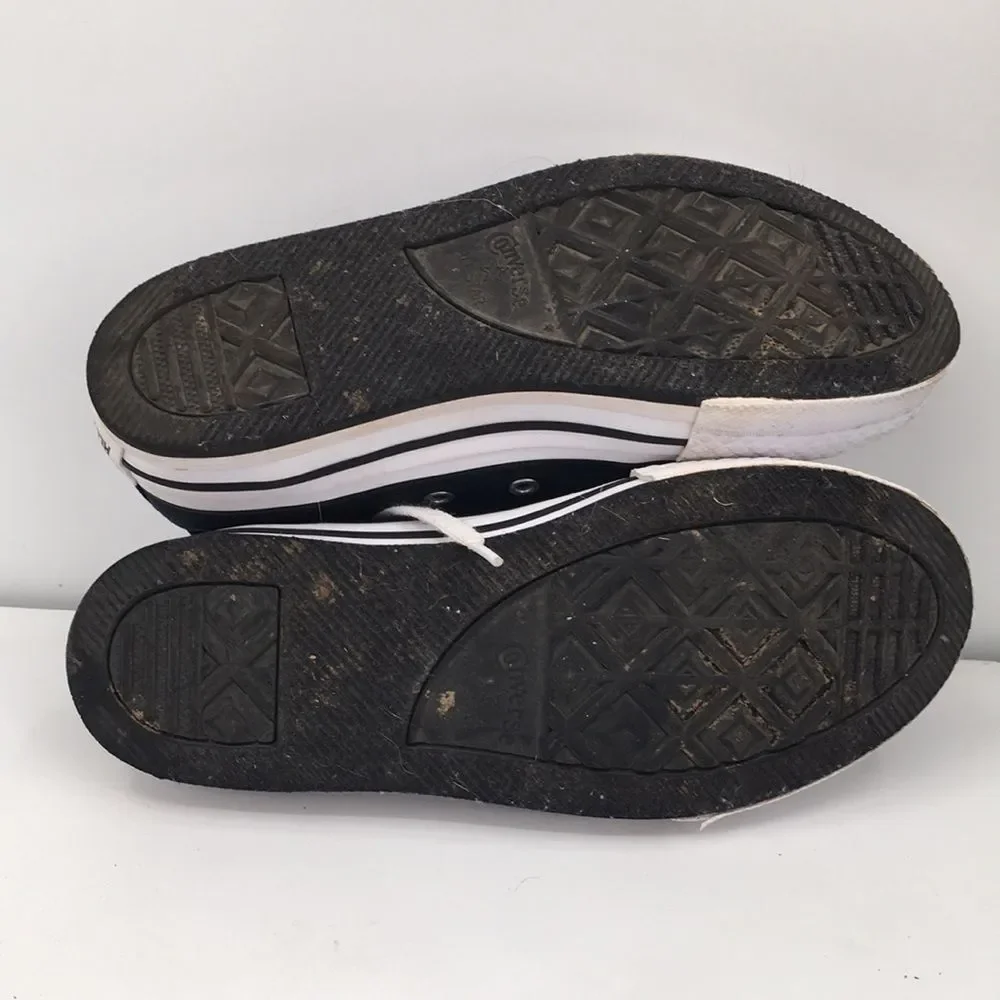 Converse Black High-Top Canvas Sneakers with White Accents kids 3